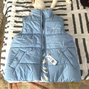 Adidas new with tags blue reversible puffer vest jacket size XS and/or Small